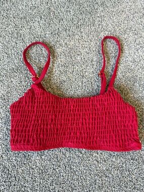 Mosmann Women’s Smocked Bikini Top Red Extra Small—used